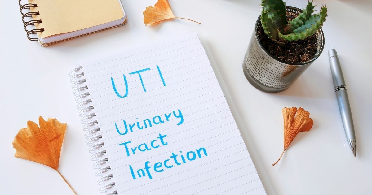 A note that reads uti urinary tract infection.